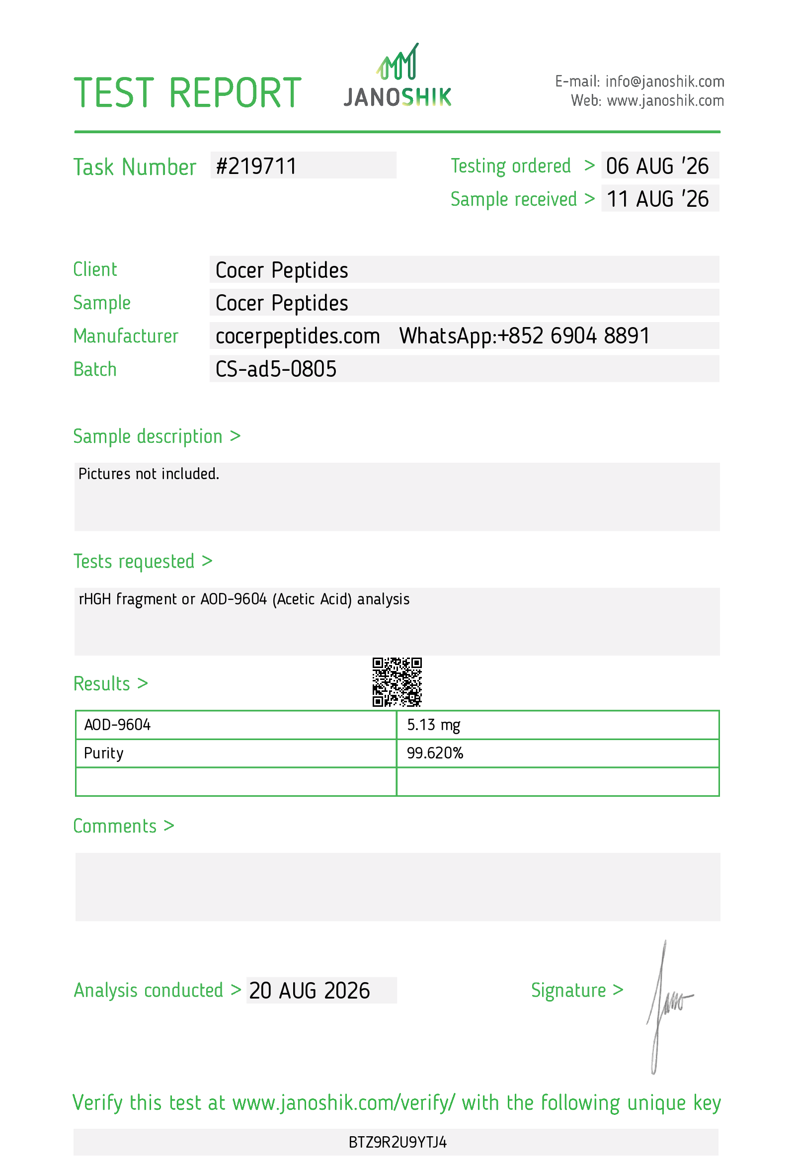 Test Report #219711
