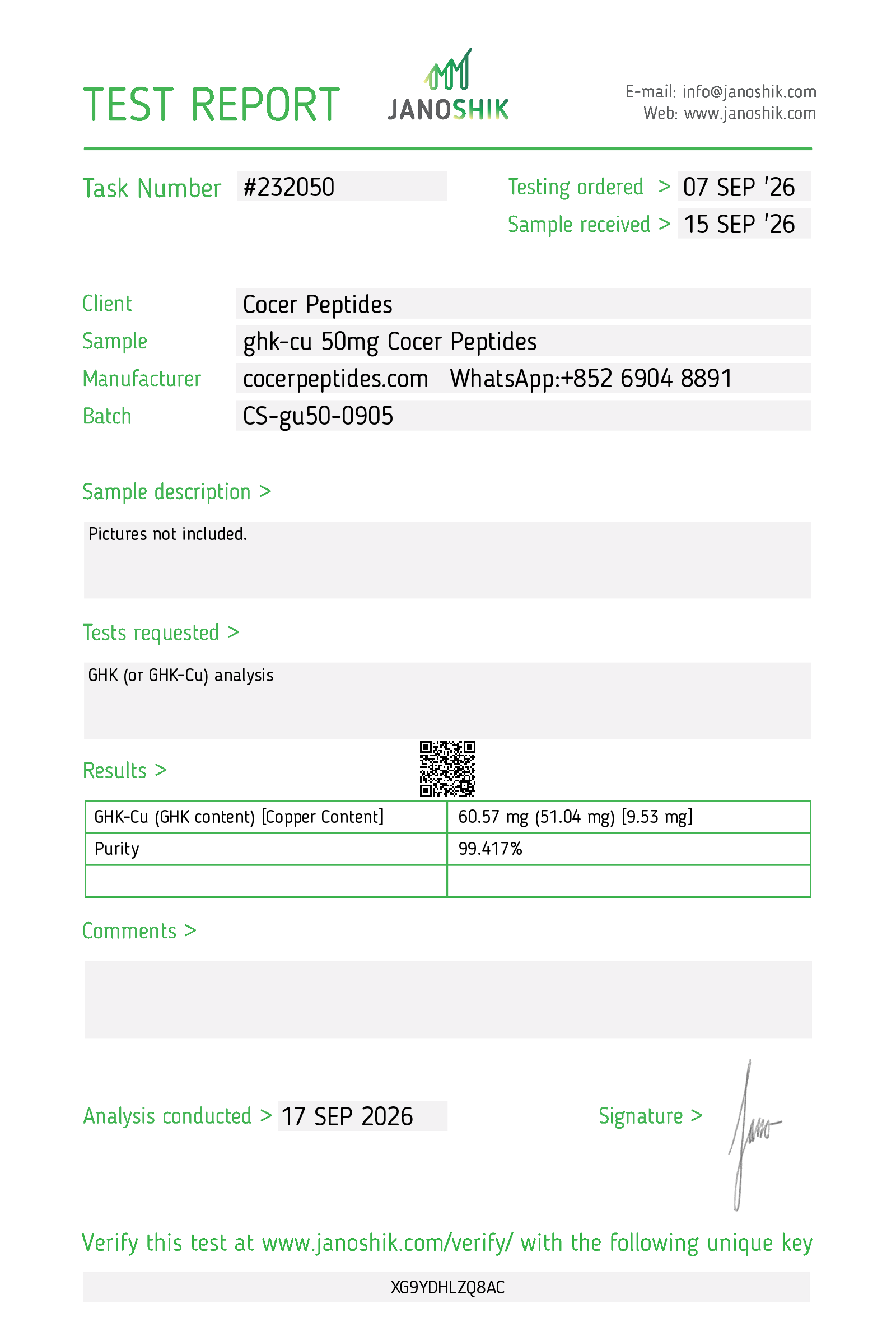 Test Report #232050